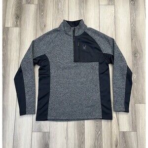 SPYDER Men’s Gait Half Zip Pullover Jacket Gray Size Large Outdoor Fleece Lined